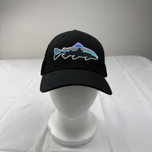 Patagonia Fitz Roy Trout Trucker Hat Black Mesh Snapback Cap 38288